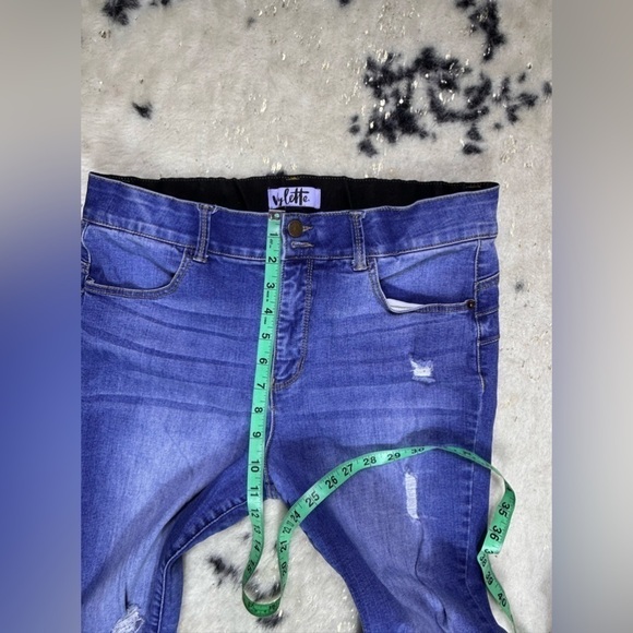 Vylette Dark Wash High Rise Elastic Waist Skinny Leg Denim Jeans Size 32 - Picture 3 of 8